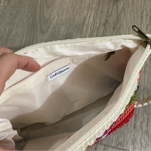 Vtg Croft & Barrow Crochet Knit Striped Shoulder Bag Multicolor Boho Nautical - Picture 7 of 8